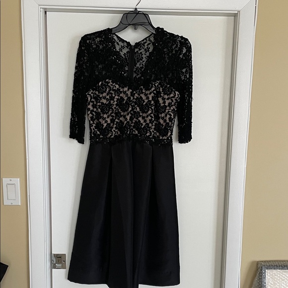 SANGRIA black lace a taffeta cocktail dress size 6 vintage approx 1980-90s  - coffeafoods.com